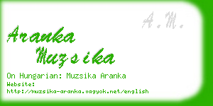 aranka muzsika business card